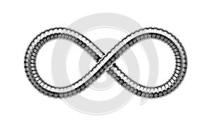 Vector Infinity sign made of shower hose. Mobius strip symbol.