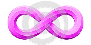 Infinity sign made of twisted octagonal rod. Mobius strip symbol. Vector isolated illustration