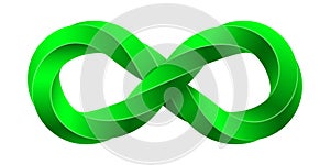 Infinity sign made of twisted pentagonal rod. Mobius strip symbol. Vector isolated illustration