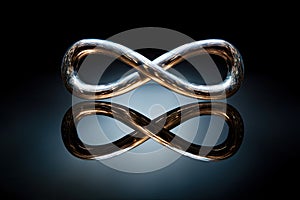 infinity sign with a reflection, creating the illusion of endlessness photo