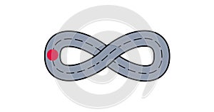 Infinity sign seamless loop 2D animation. Infinity symbol loading animation. Endless Infinity icon animation with moving