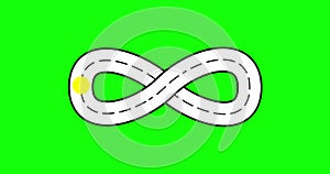 Infinity sign seamless loop 2D animation. Infinity symbol loading animation. Endless Infinity icon animation with moving