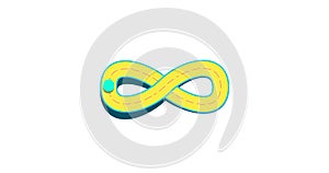 Infinity sign seamless loop 2D animation. Infinity symbol loading animation. Endless Infinity icon animation with moving