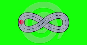 Infinity sign seamless loop 2D animation. Infinity symbol loading animation. Endless Infinity icon animation with moving