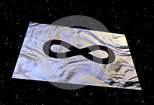 Infinity sign with stars 3d illustration