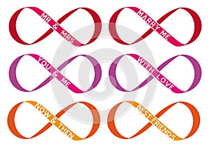 Infinity sign, vector set