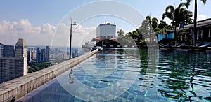 Infinity swimming pool at the top of Marina Bay Sands in Singapore