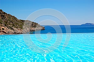 Infinity swimming pool with a view on Aegean Sea