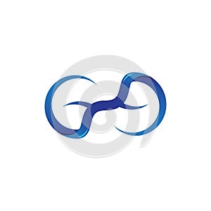 Infinity symbol abstrct logo vector blue color