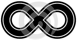 Infinity symbol black - outlined - isolated - vector photo