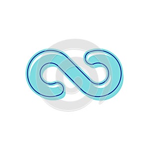 Infinity Symbol. Blue Color Symbolic of Repetition and Unlimited Cyclicity, Design Element in Thickness Style