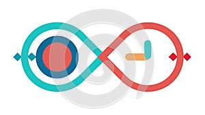 Infinity Symbol with Clock, Endless Time, vector design Generative AI