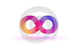 Infinity symbol with color gradient art. Vector