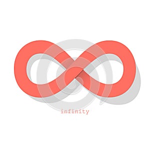Infinity symbol Coral color on a white background