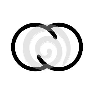 Infinity symbol icon. Concept of infinite, limitless and endless. Simple flat black outline vector design element