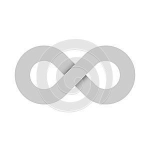 Infinity symbol icon. Representing the concept of infinite, limitless and endless things. Simple grey vector design