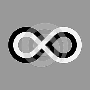 Infinity symbol icon. Representing the concept of infinite, limitless and endless things. Simple tripple line vector photo
