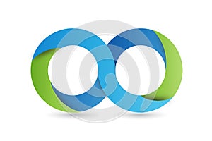 Infinity symbol blue and green icon vector