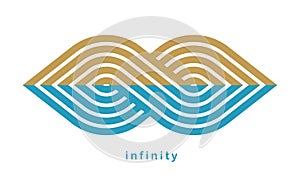 Infinity symbol linear style vector sign isolated on white background, Mobius endless loop line art logo or emblem, forever time