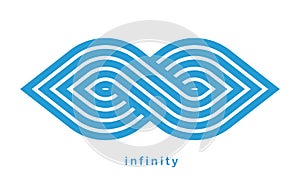 Infinity symbol linear style vector sign isolated on white background, Mobius endless loop line art logo or emblem, forever time