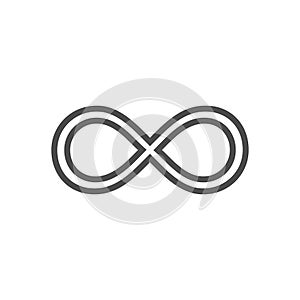 Infinity symbol loop. Figure 8 icon, eternity logo sign in original design, forever eternity knot, number 8 inverted in