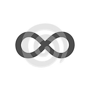 Infinity symbol loop. Figure 8 icon, eternity logo sign in original design, forever eternity knot, number 8 inverted in