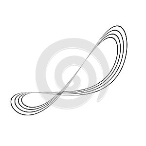 Infinity symbol of multiple thin black lines. Concept of infinite, limitless and endless. Simple flat vector design