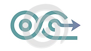 Infinity Symbol with Progress Arrow Icon, vector design Generative AI