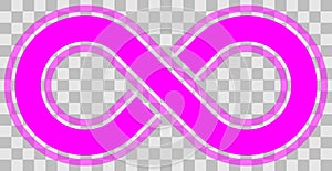 Infinity symbol purple - outlined with discontinuation and trans