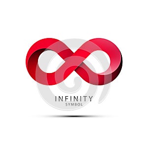 Infinity Symbol. Red Endless Icon
