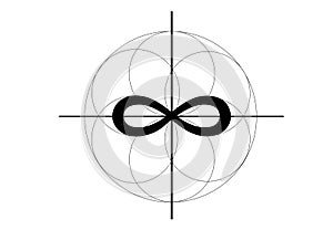 Infinity symbol, sacred geometry vector