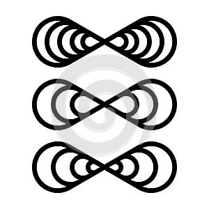 Infinity symbol set. Vector illustration on white background