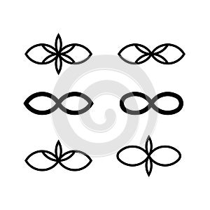 Infinity symbol set. Vector logo illustration