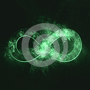 Infinity symbol or sign. Green symbol