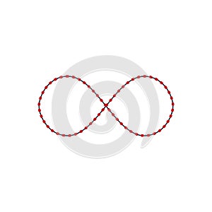 Infinity symbol, simple icon dashed line. dotted icon. Stock vector illustration isolated on white background
