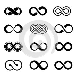 Infinity symbol vector set