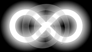Infinity symbol white - simple glow with transparency eps 10 - i