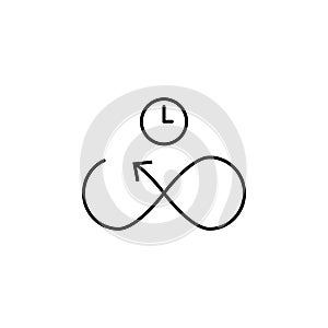 infinity time icon. Element of arrow and object icon for mobile concept and web apps. Thin line infinity time icon can be used for