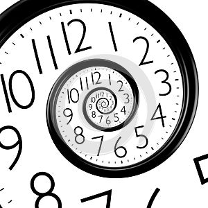 Infinity time spiral clock