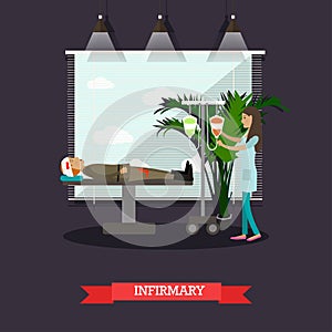 Infirmary concept vector illustration in flat style