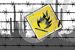 Inflammable Sign Vector Illust photo