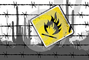 Inflammable Sign Vector Illust