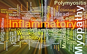 Inflammatory myopathy background concept glowing