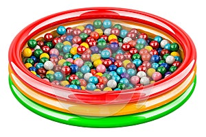 Inflatable Ball Pool with Colored Balls, 3D rendering