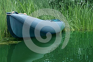Inflatable Boyard is approached by banks on the river