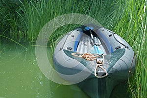 Inflatable Boyard is approached by banks on the river
