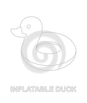 Inflatable Duck tracing worksheet for kids