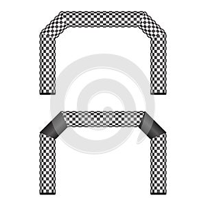 Inflatable finish line vector illustration isolated on white background