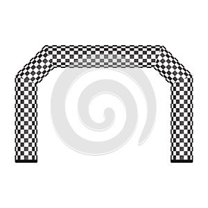 Inflatable finish line vector illustration isolated on white background