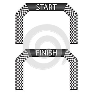 Inflatable finish and start line vector illustration isolated on white background